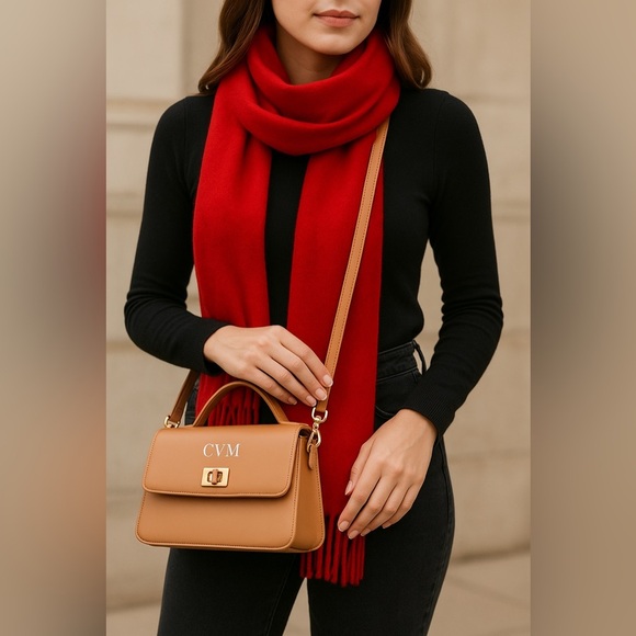 NWT J Crew Small Edie top-handle bag Italian leather Honey Brown MONOGRAM CVM - Picture 1 of 16